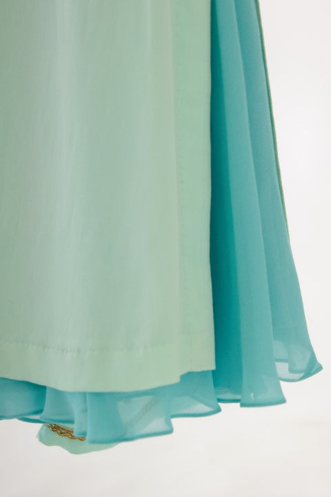 Mint Blue and Turquiose Kurta Sharara Set