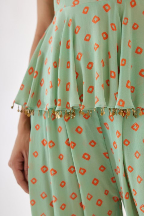 Jade Bandani Print Dhoti Set