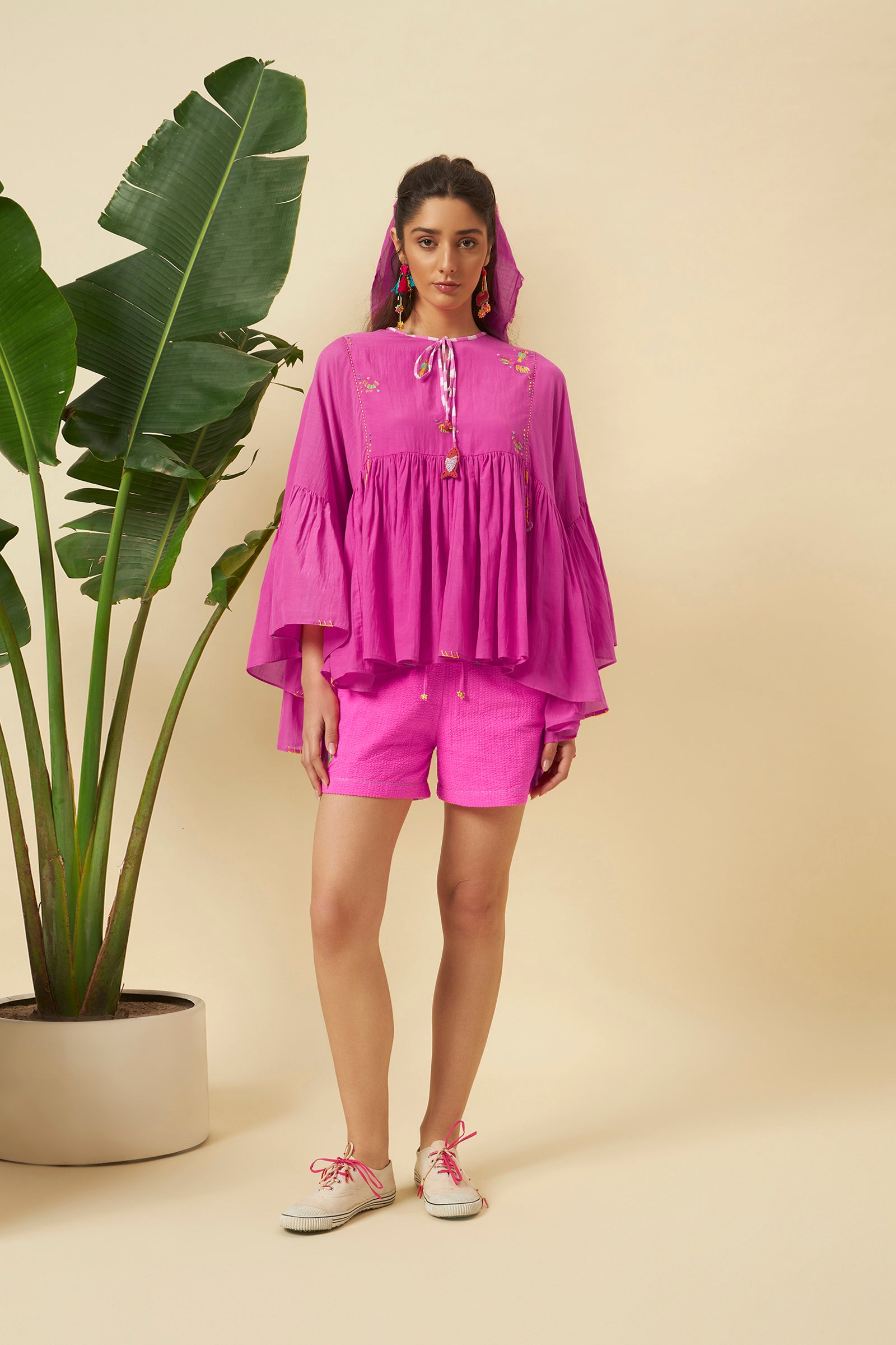FUSCHIA PINK TIER TOP