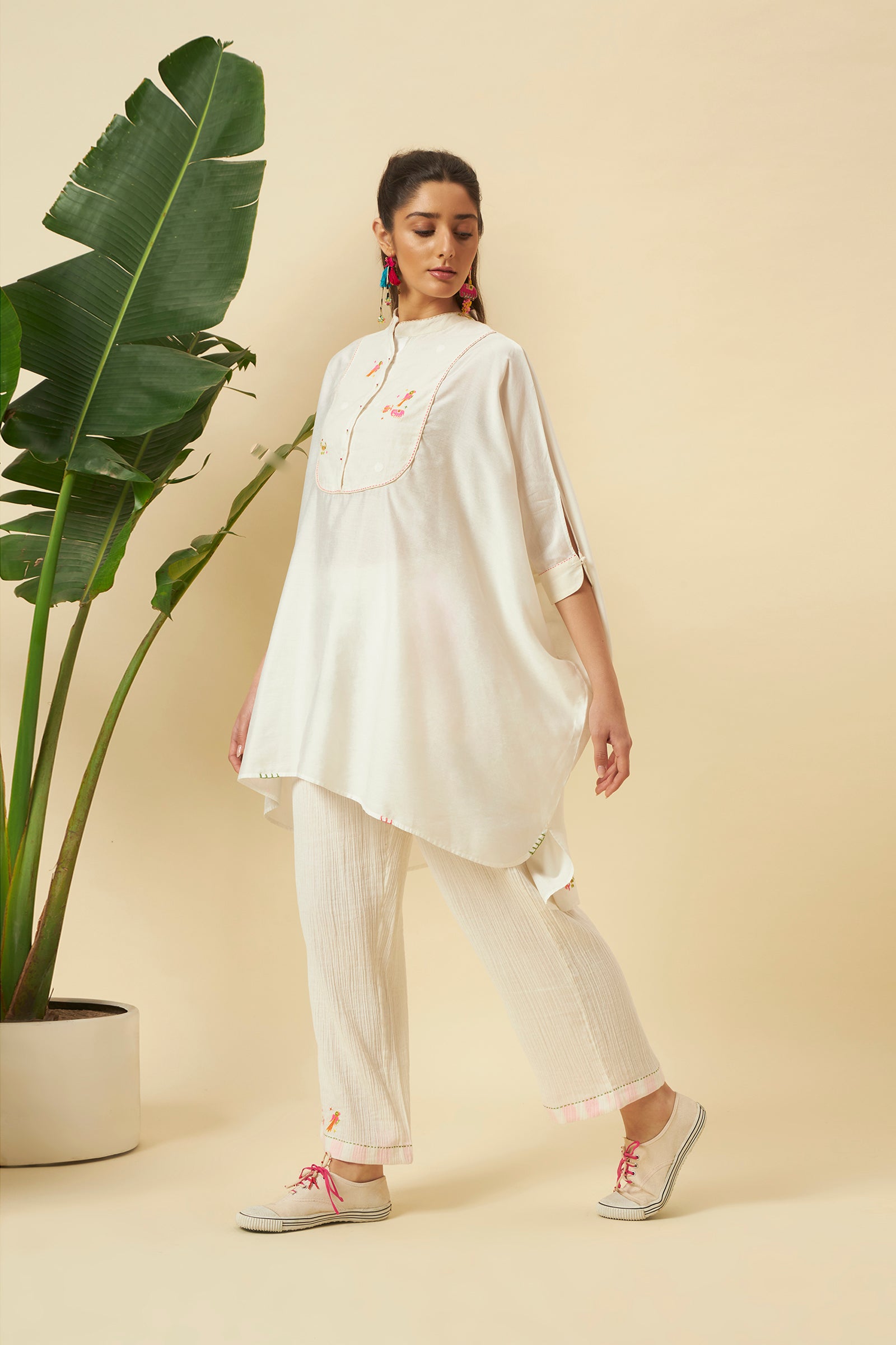 IVORY KAFTAN TOP AND PANTS