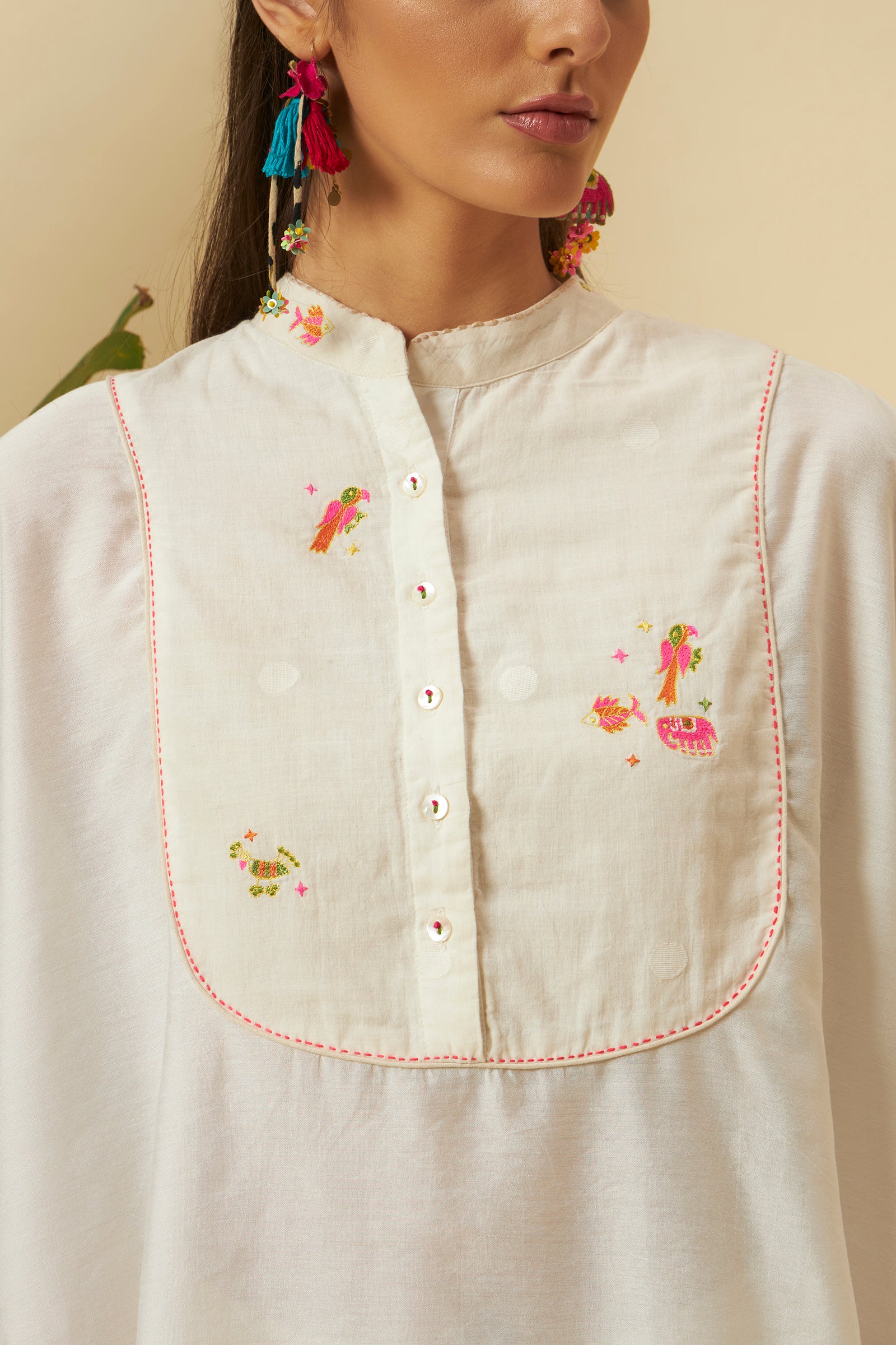 IVORY KAFTAN TOP AND PANTS