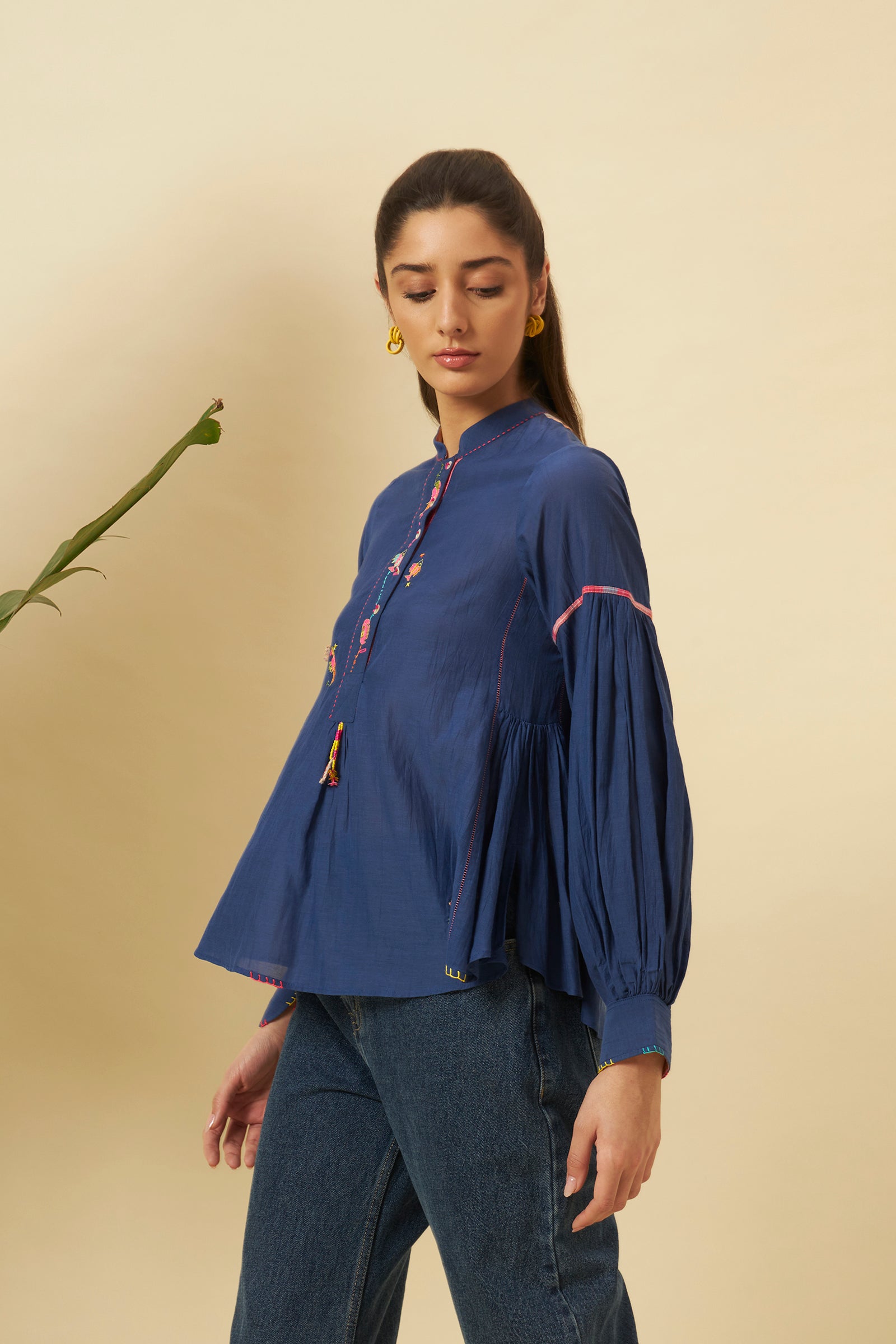 INDIGO SHIRT TOP