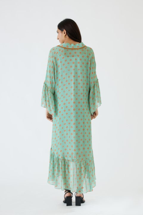 Jade Bandani Print Dress