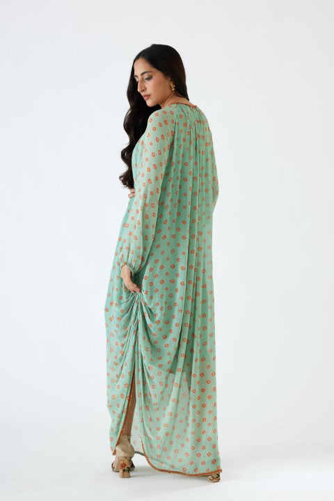 Jade Bandani Print Cowl Dress