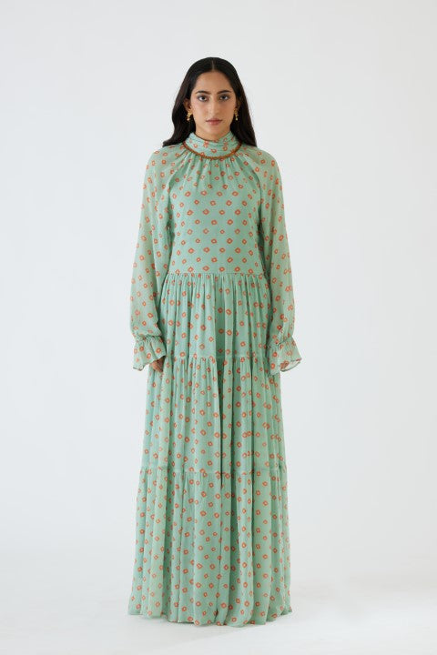 Jade Bandani Print Dress
