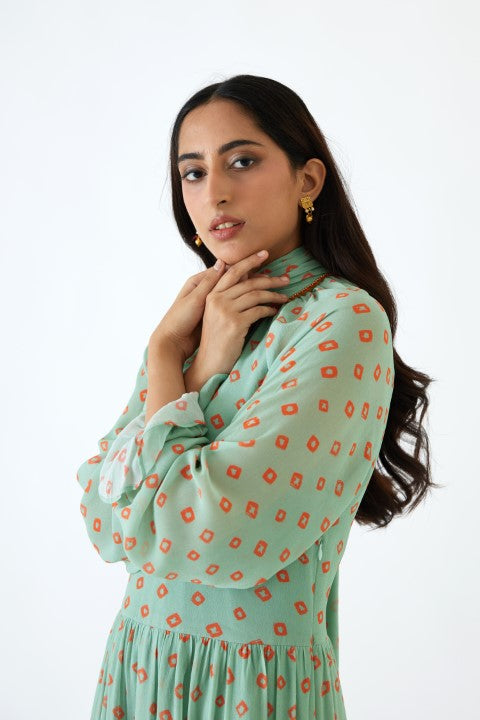 Jade Bandani Print Dress
