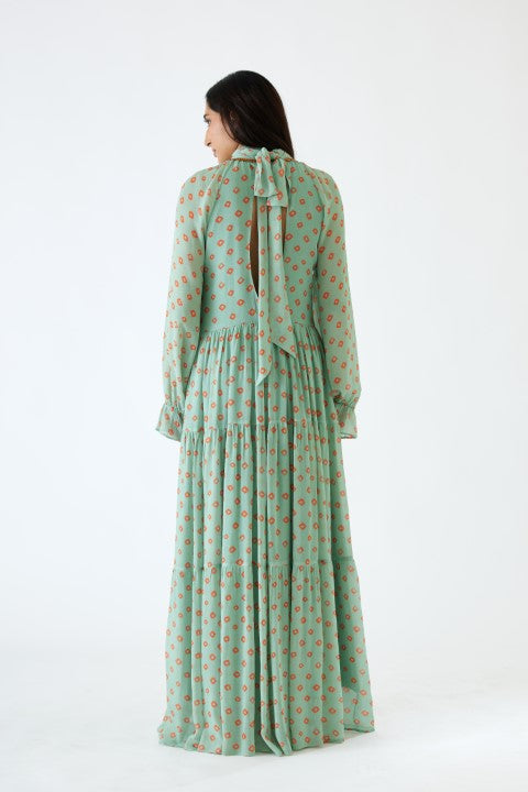 Jade Bandani Print Dress