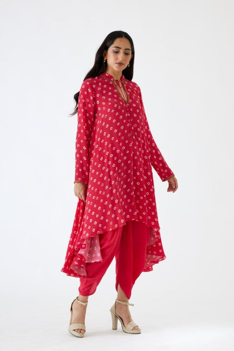 Rani Pink Bandani Print Tunic Set