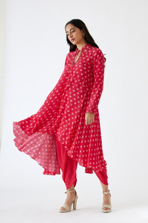 Rani Pink Bandani Print Tunic Set