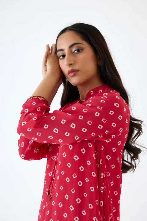 Rani Pink Bandani Print Tunic Set