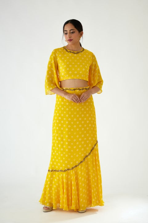 Yellow Bandani Print Lehenga Set