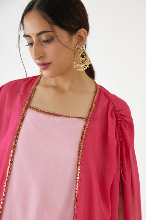 Rani Pink and Pink Sharara Set