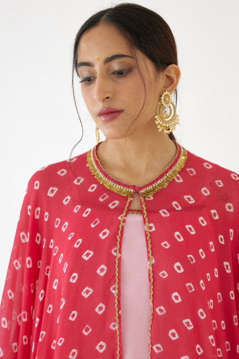 Rani Pink Bandani Print Sharara Set