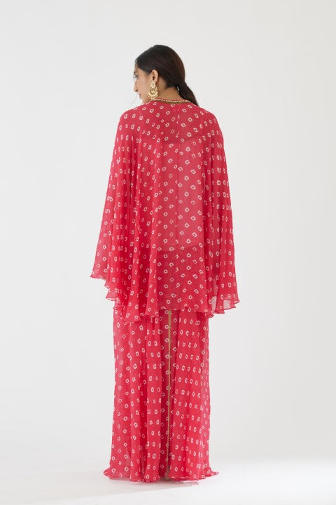 Rani Pink Bandani Print Sharara Set