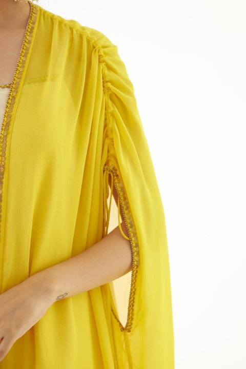 Yellow and Cream Sharara Set