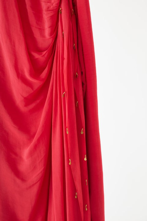 Rani Pink Drape Skirt Set