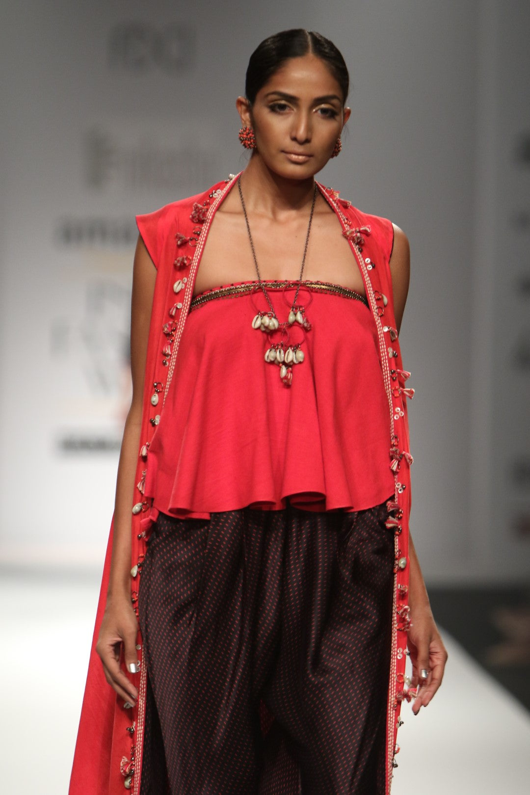 Embroidered kali tube top with overjacket and jodhpuri pants