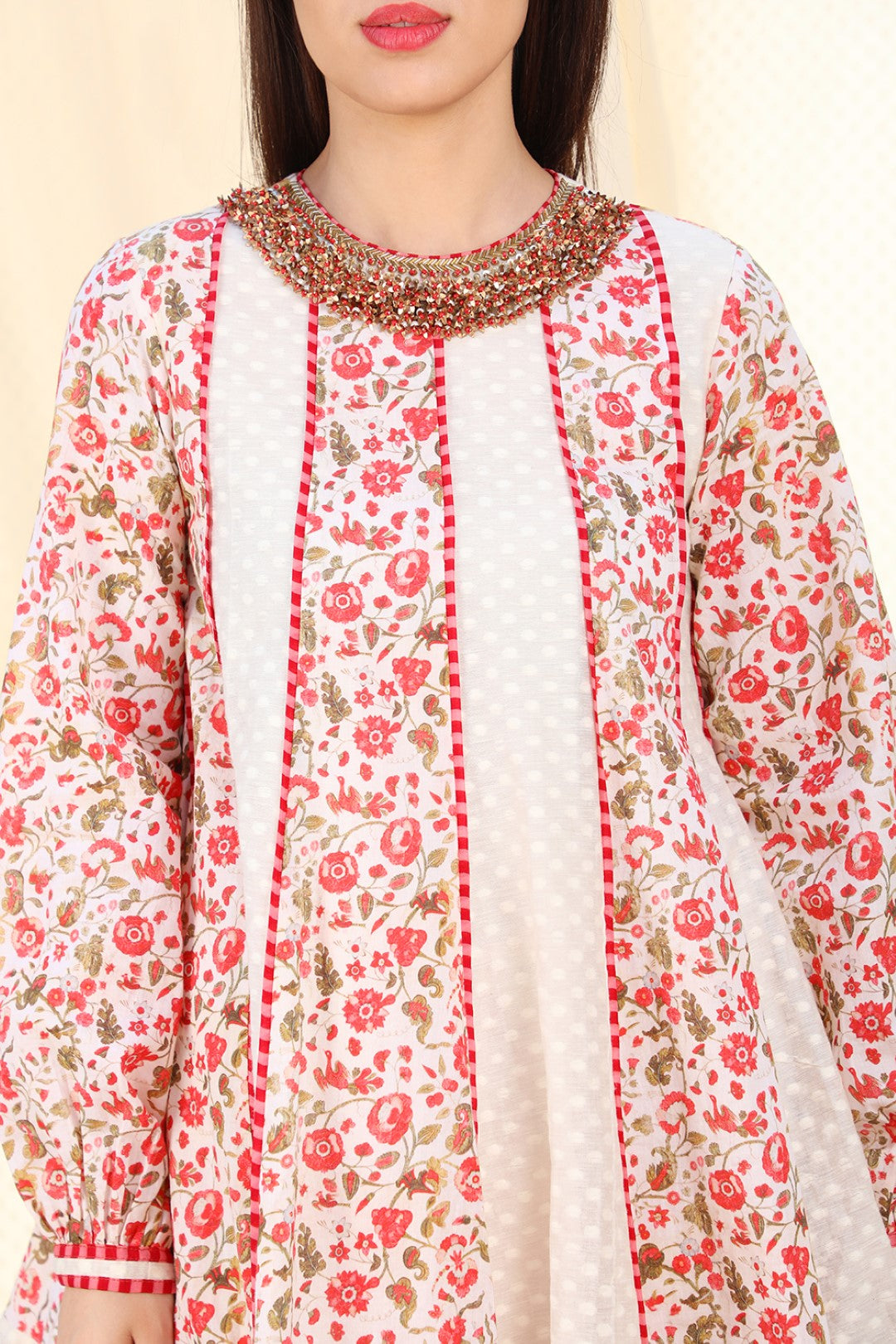 jamdani kurta with sharara and dupatta