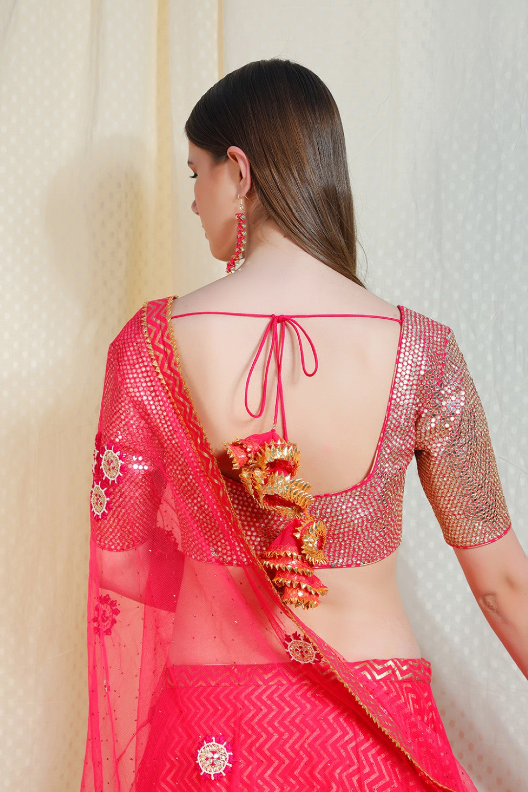 rose pink lehnga set with abla jardosi blouse