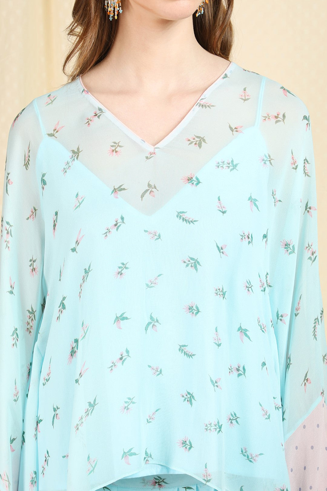 blue kaftan top with dhoti