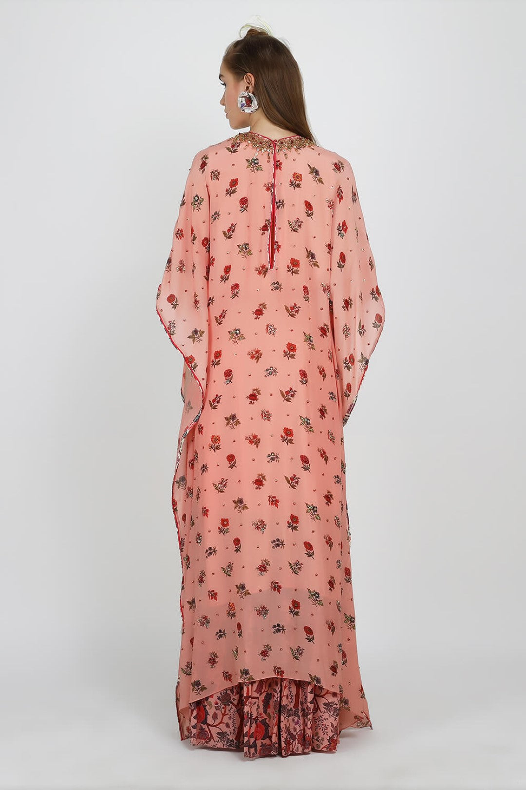 kaftan dress paired with gathered skirt