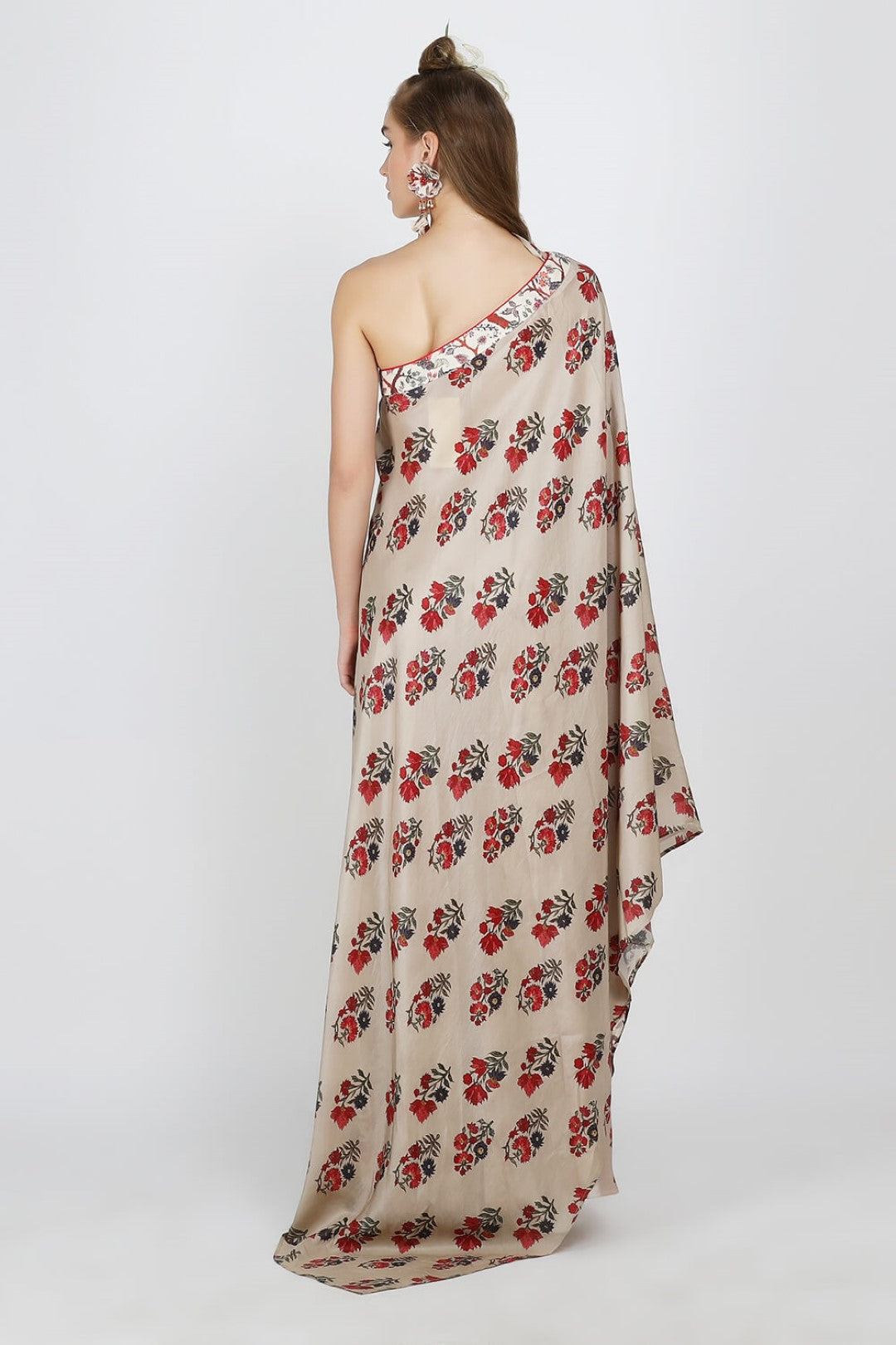 tunic with satin printed wide legged pants