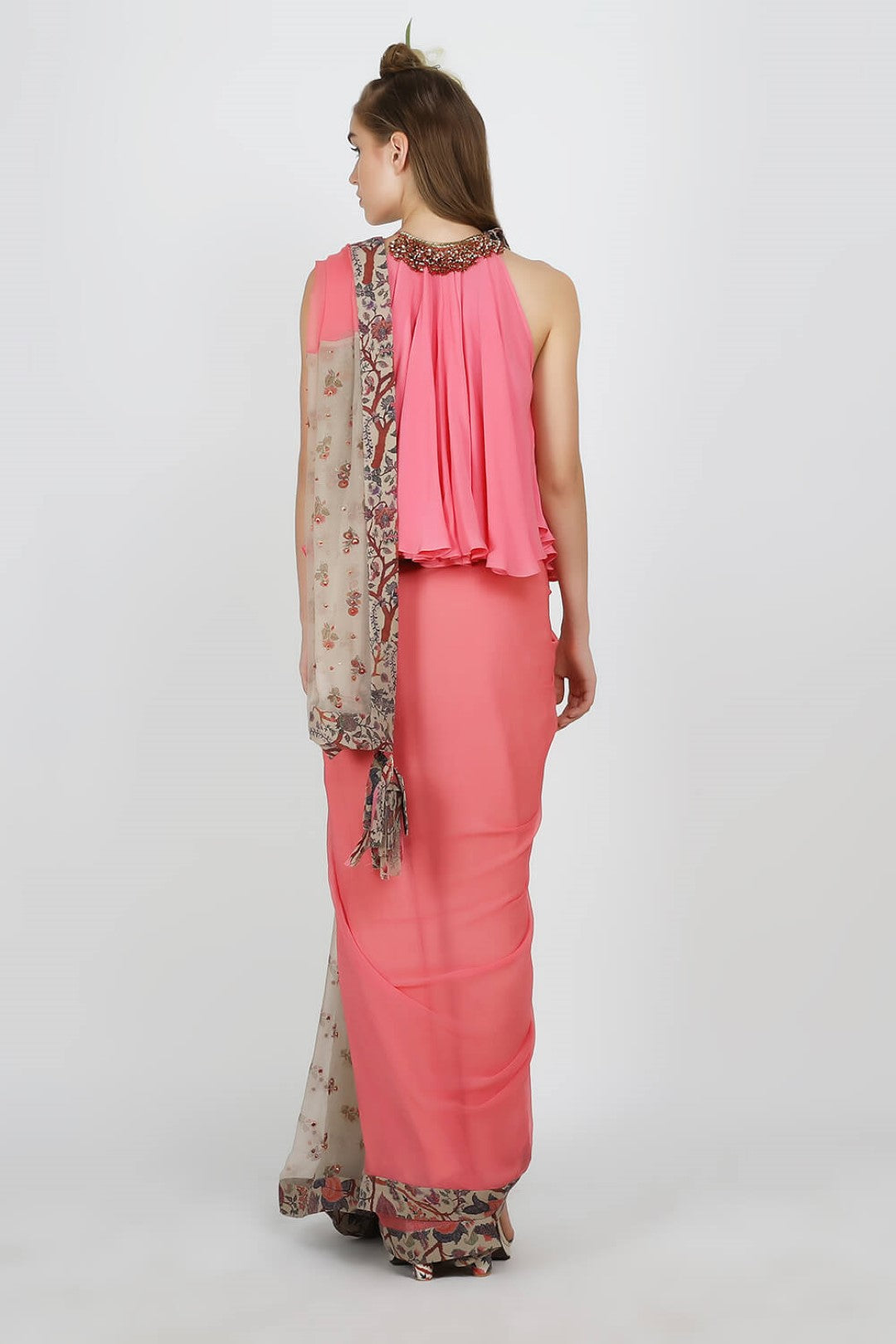 chiffon saree with crepe blouse