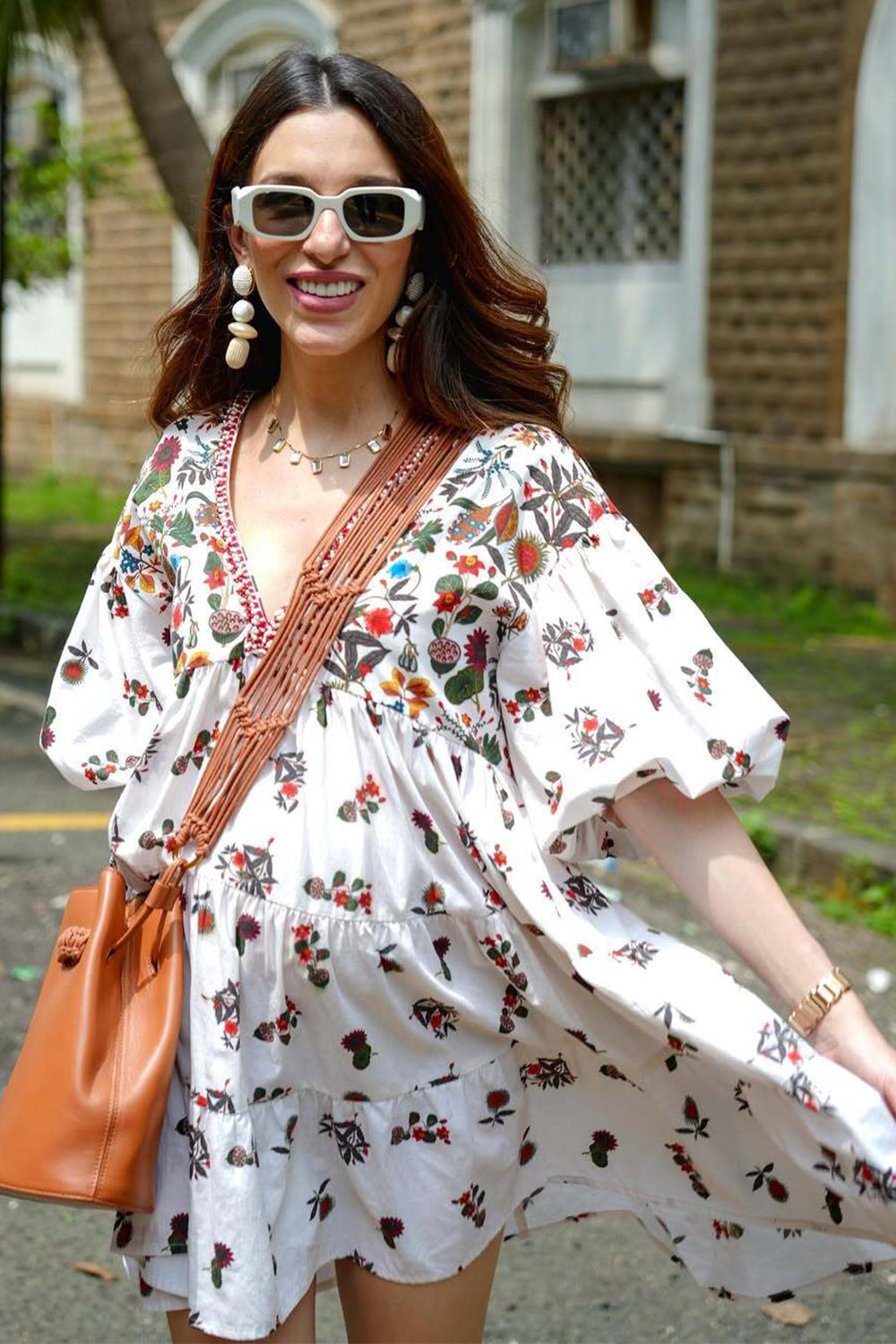 Maia Sethna In Ivory Kohinoor Buta Print Dress