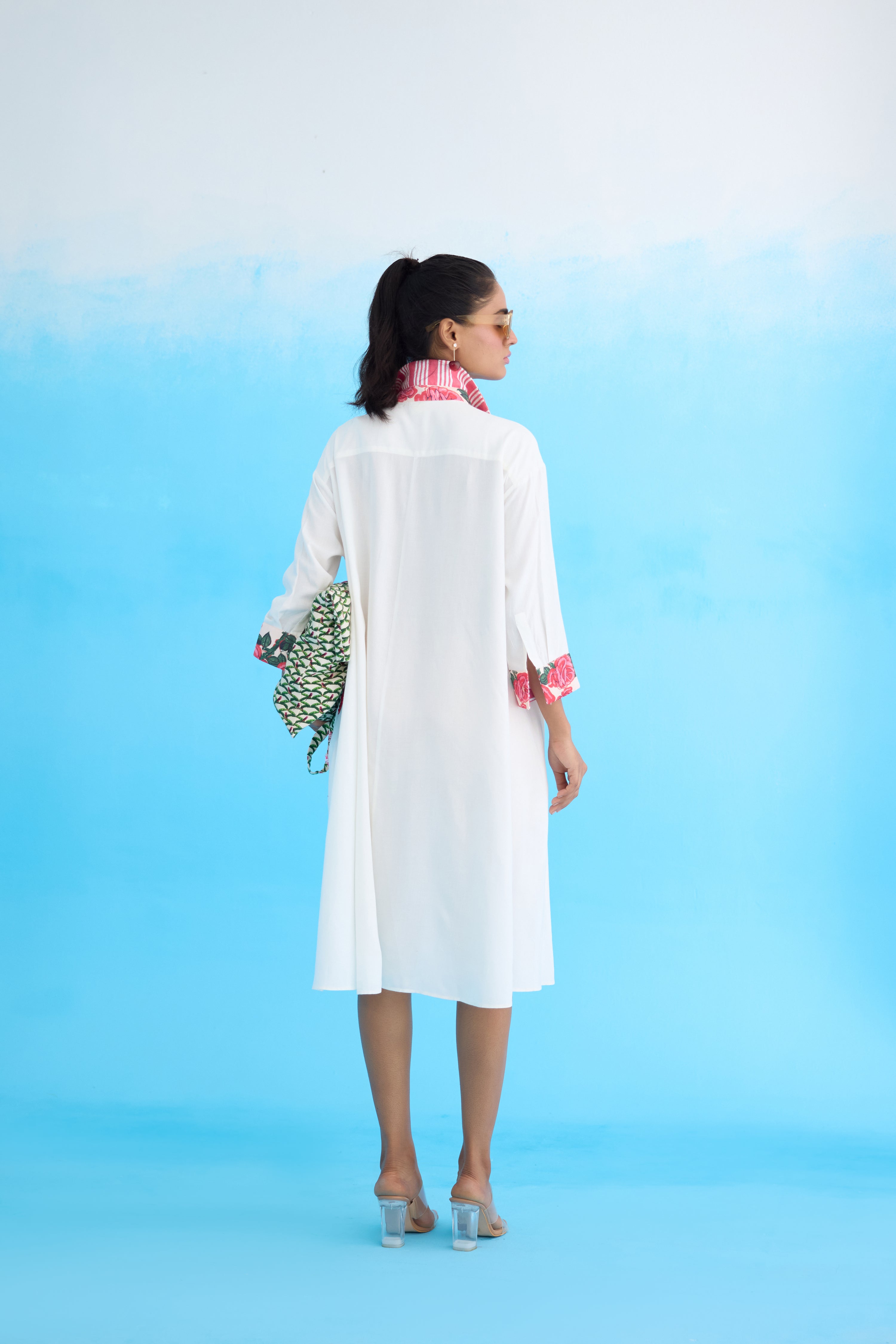 White A-line dress with pockets