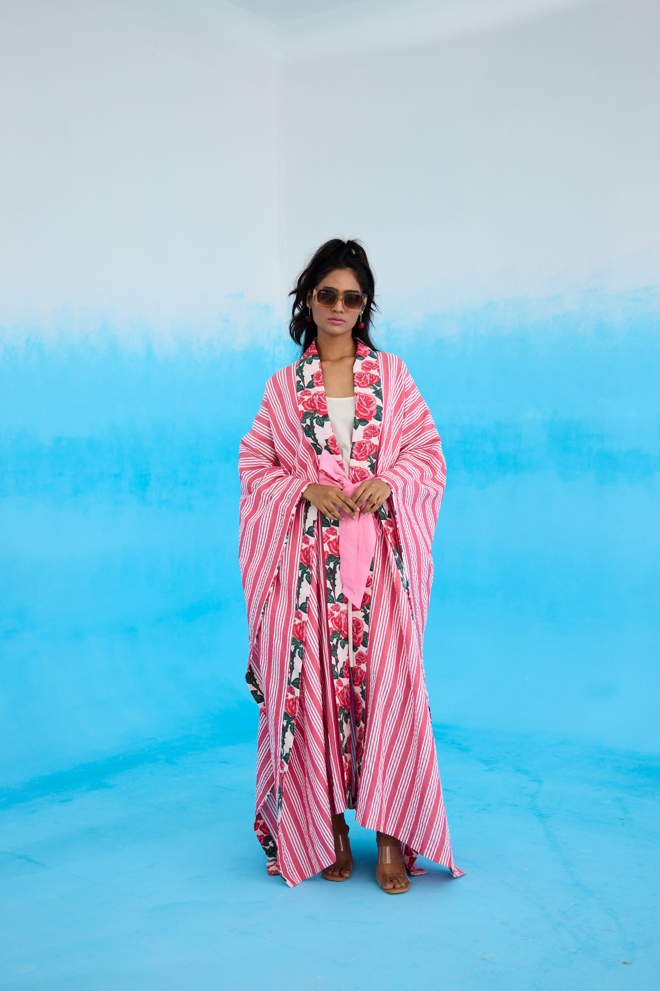 Pink stripes overgarment