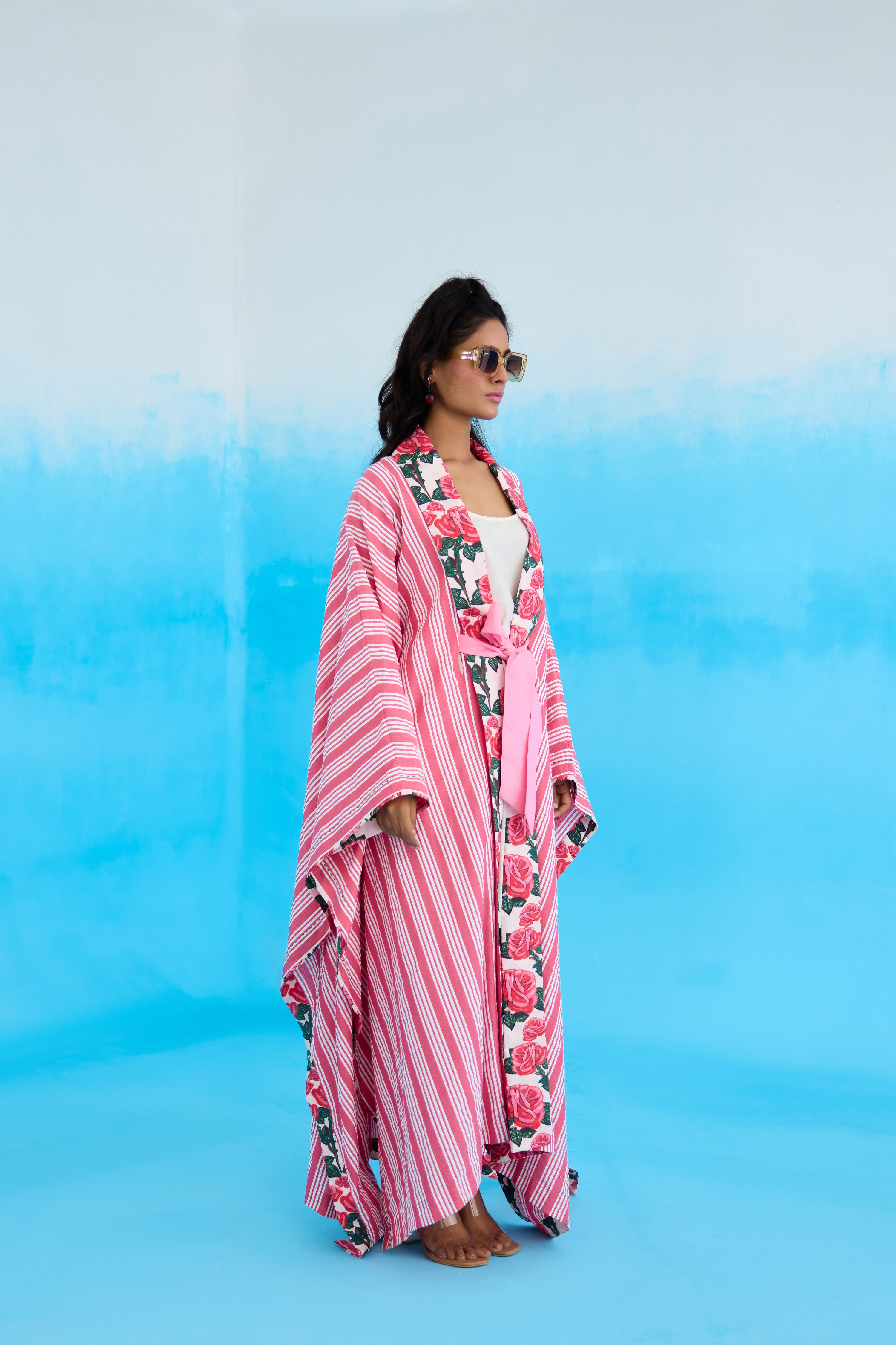 Pink stripes overgarment
