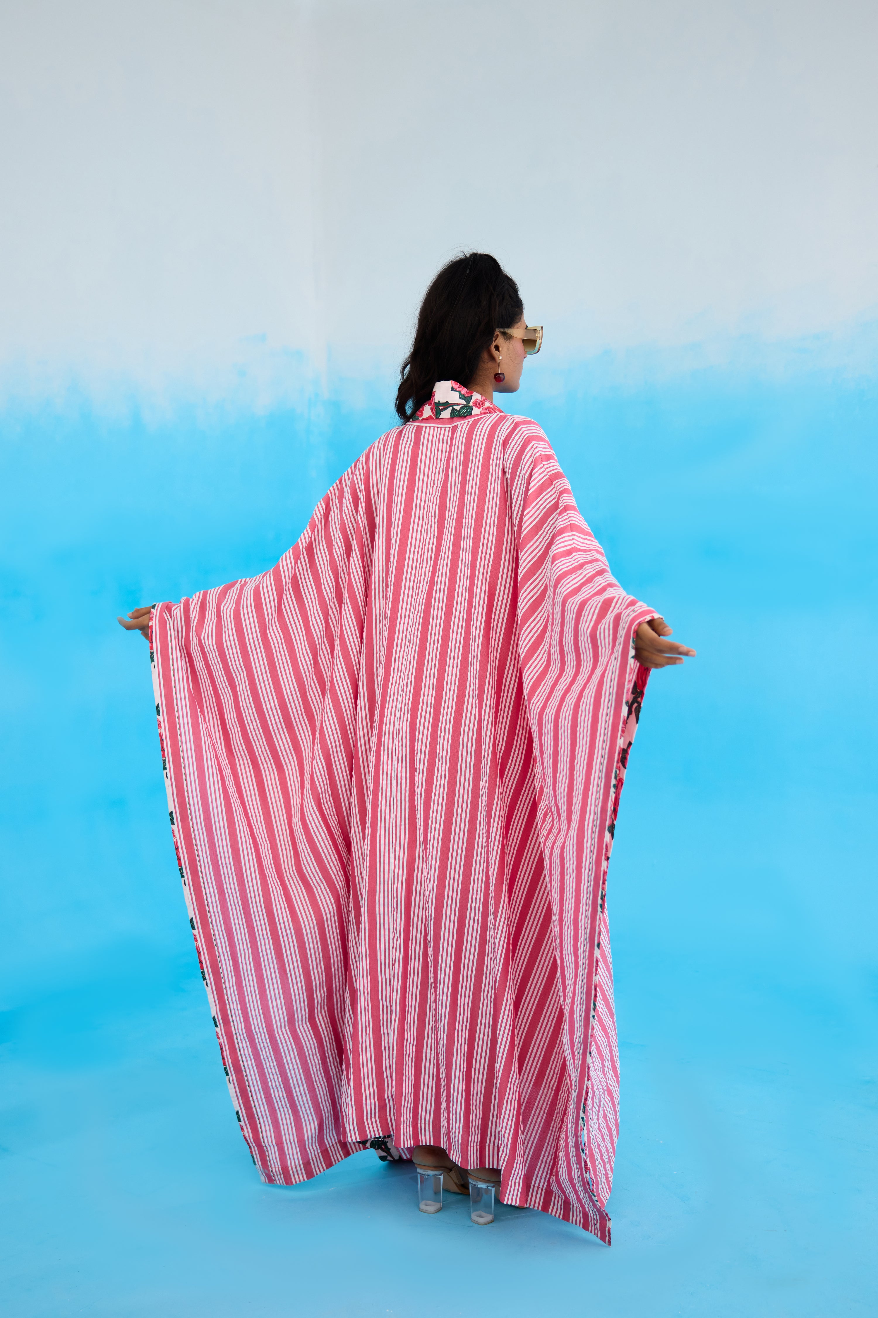 Pink stripes overgarment