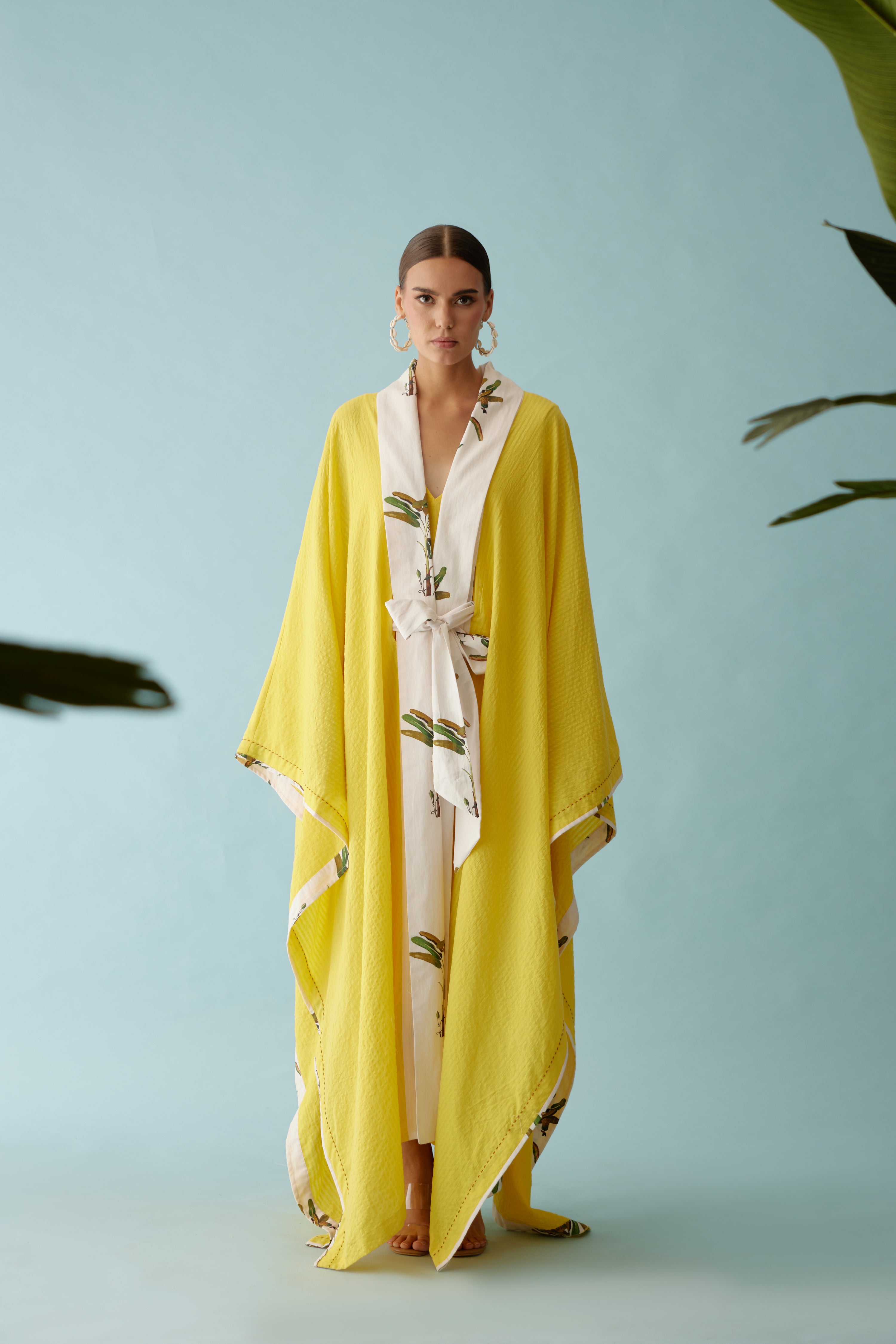 Yellow kimono sleeves overgarment