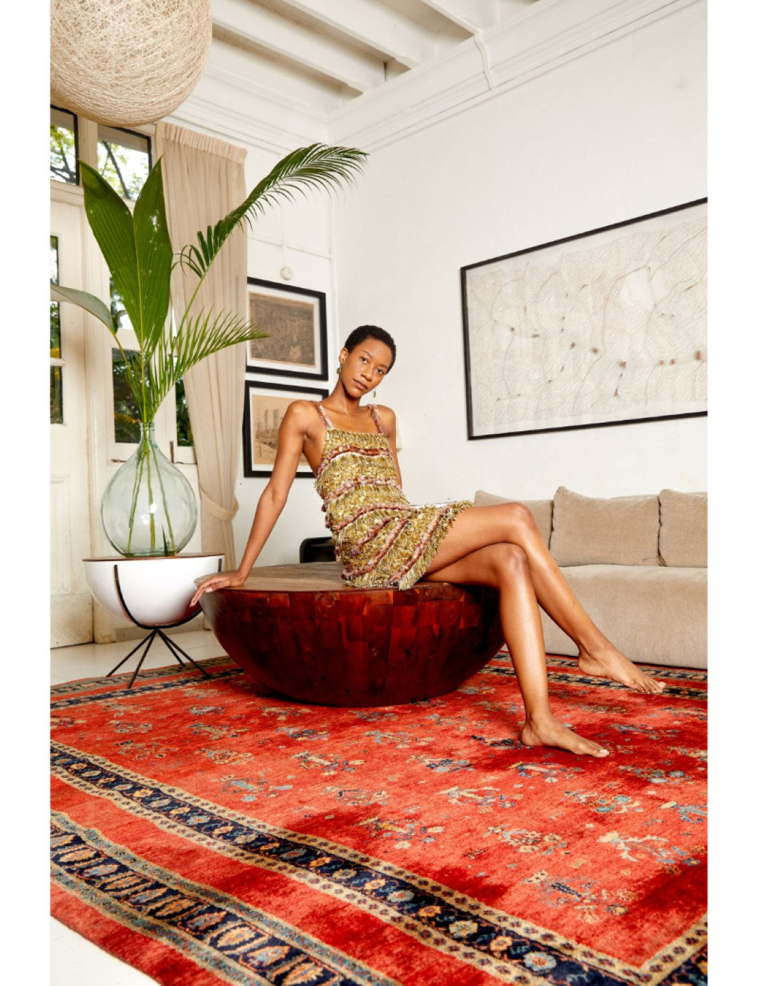 " 100% Hand Woven Silk Satin Fully hand embroidered dress. "