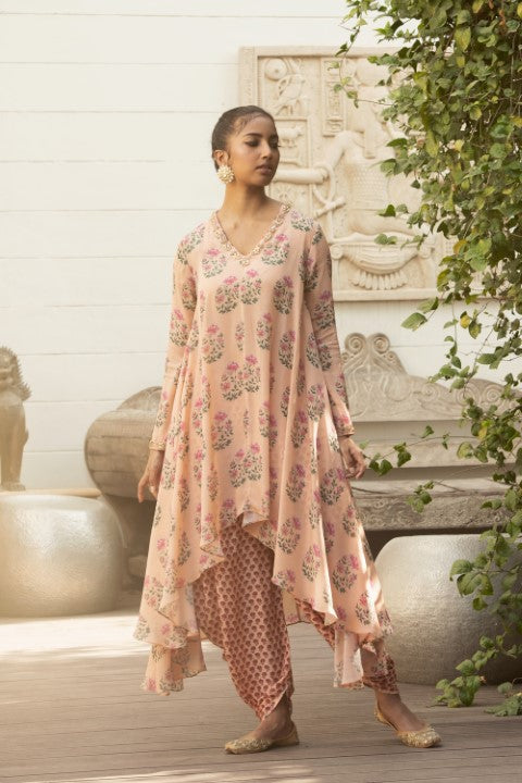 ASYMETRIC TUNIC WITH DHOTI