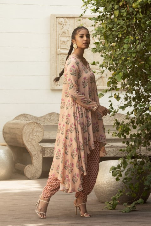 ASYMETRIC TUNIC WITH DHOTI