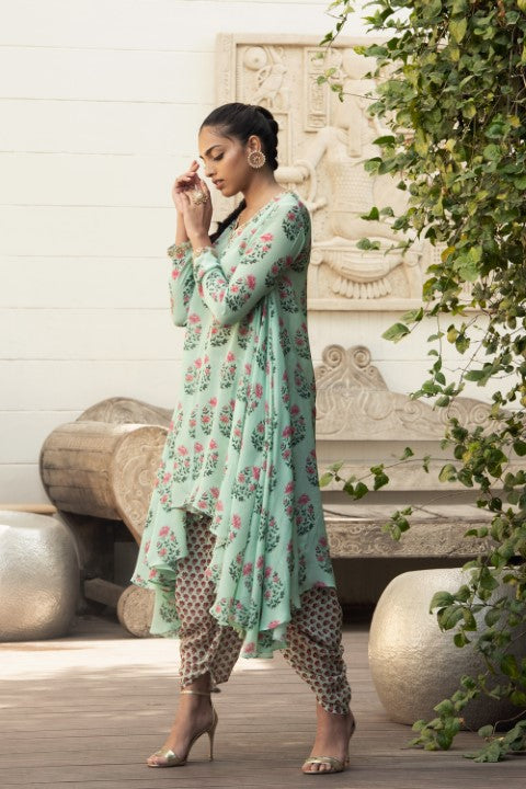 ASYMETRIC TUNIC WITH DHOTI