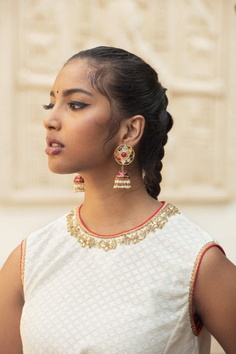 SIDE GODET TUNIC WITH DHOTI