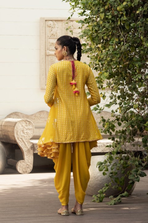SIDE GODET TUNIC WITH DHOTI