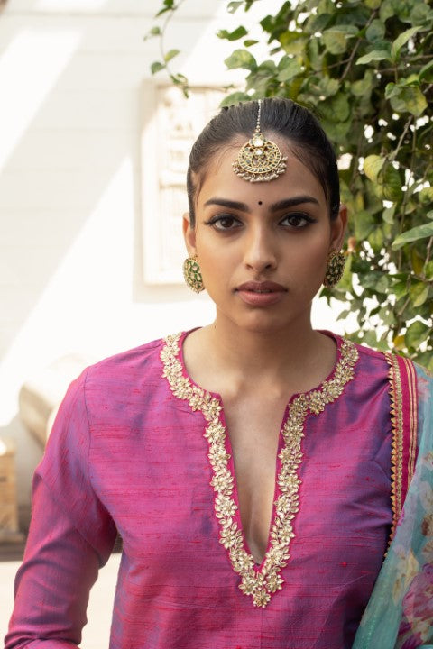 CREPE KURTA WITH CHUDIADAR AND DUPATTA