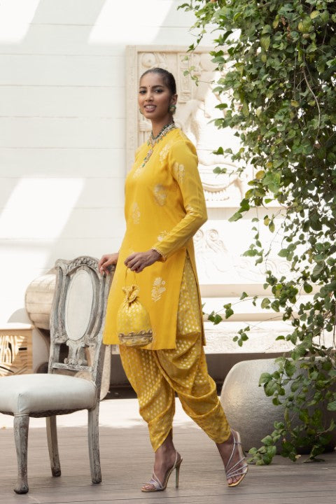 SLIT KURTA WITH DHOTI