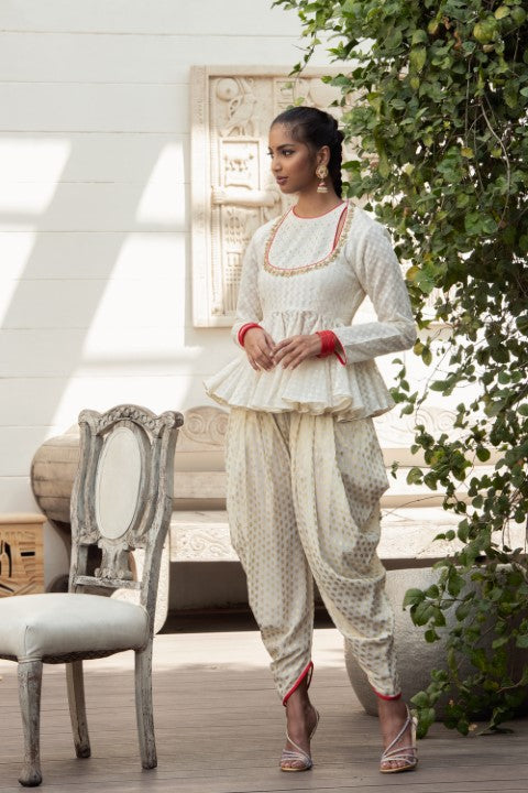 PEPLUM TUNIC WITH DHOTI