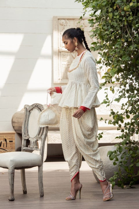 PEPLUM TUNIC WITH DHOTI