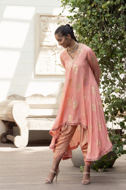 ASYMETRIC TUNIC WITH DHOTI