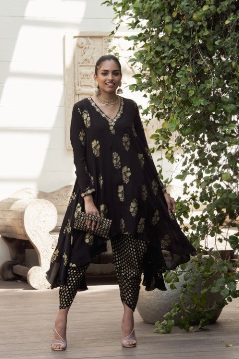 ASYMETRIC TUNIC WITH DHOTI