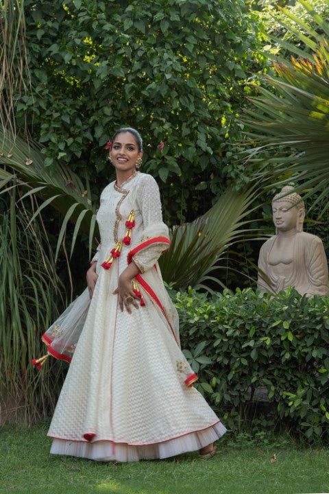 ANGRAKHA KALIDAR WITH DUPATTA AND CHUDIDAR