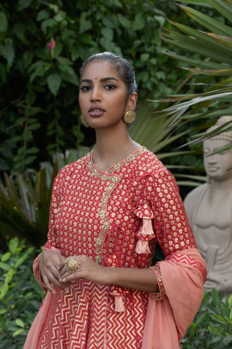 ANGRAKHA KALIDAR WITH DUPATTA AND CHUDIDAR