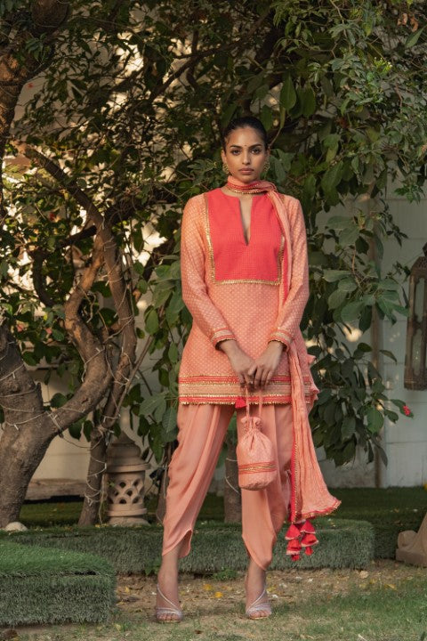 SLIT KURTA WITH DHOTI
