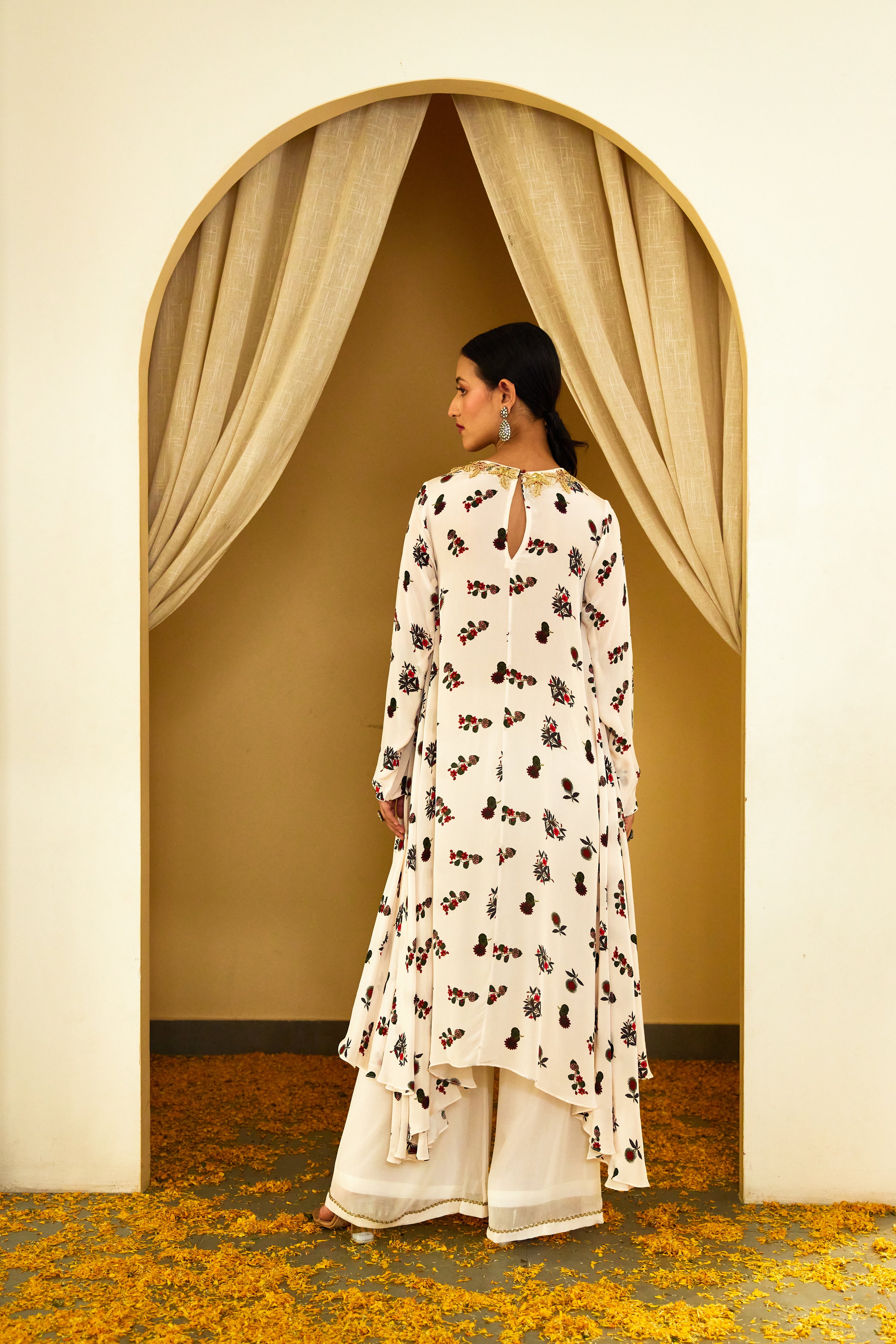 Ivory Kohinoor Buta Print Palazzo Set