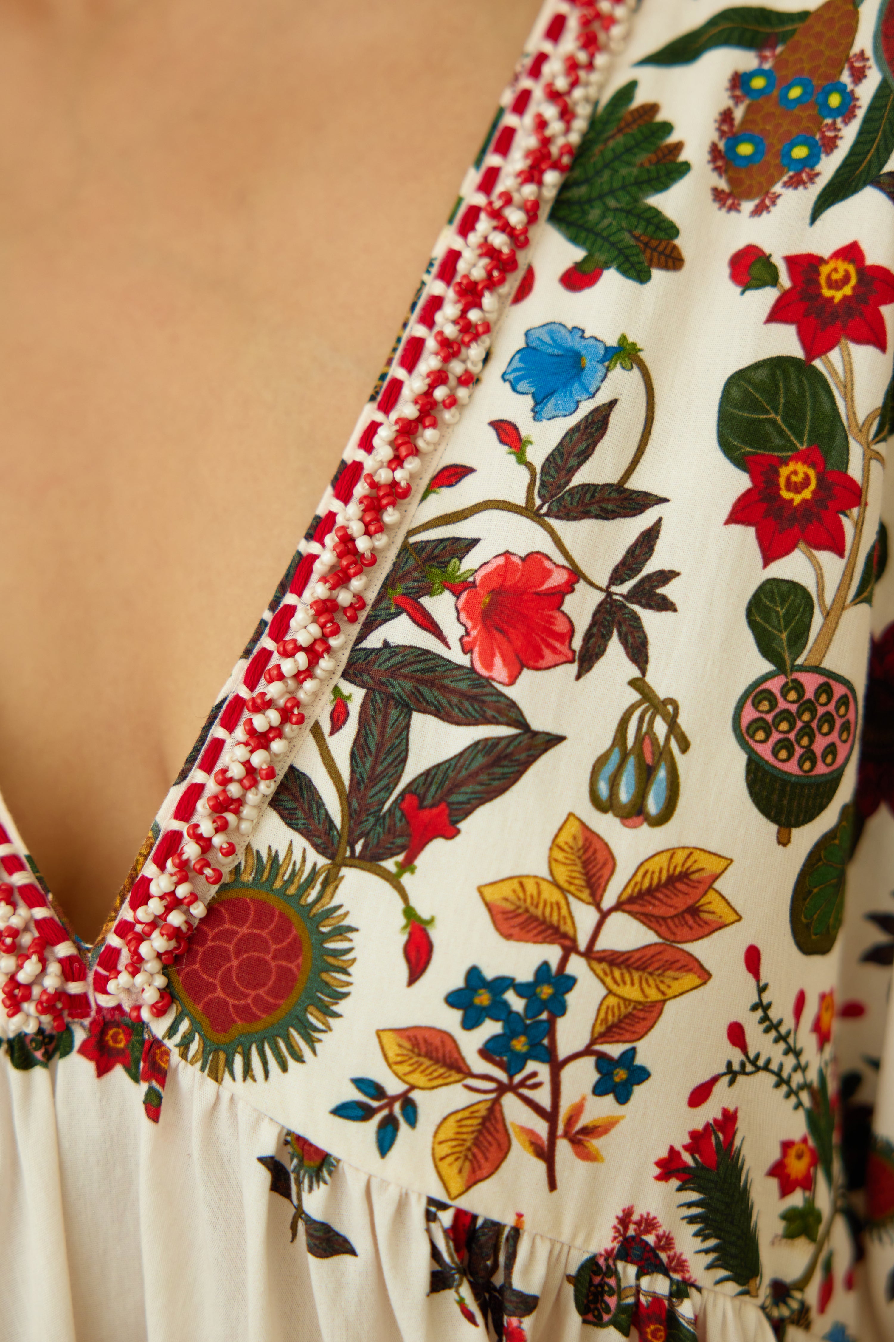 Maia Sethna In Ivory Kohinoor Buta Print Dress